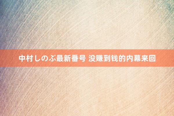 中村しのぶ最新番号 没赚到钱的内幕来回